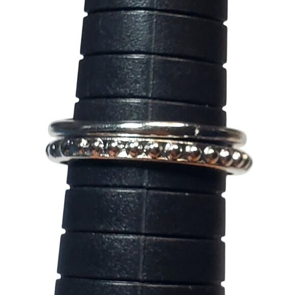 Silver Tone Dainty Stackable Ring Minimalist Basic Sz 8.5 Unsigned - Picture 5 of 5